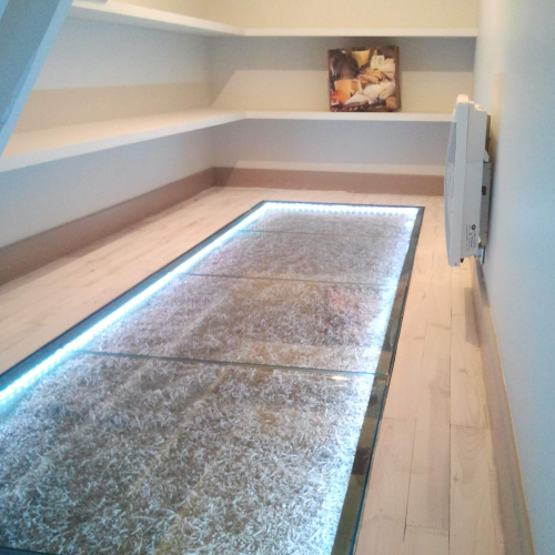 Plancher verre lumineux
